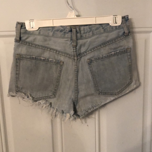 We the Free People Button Fly Distressed Shorts - Picture 2 of 7